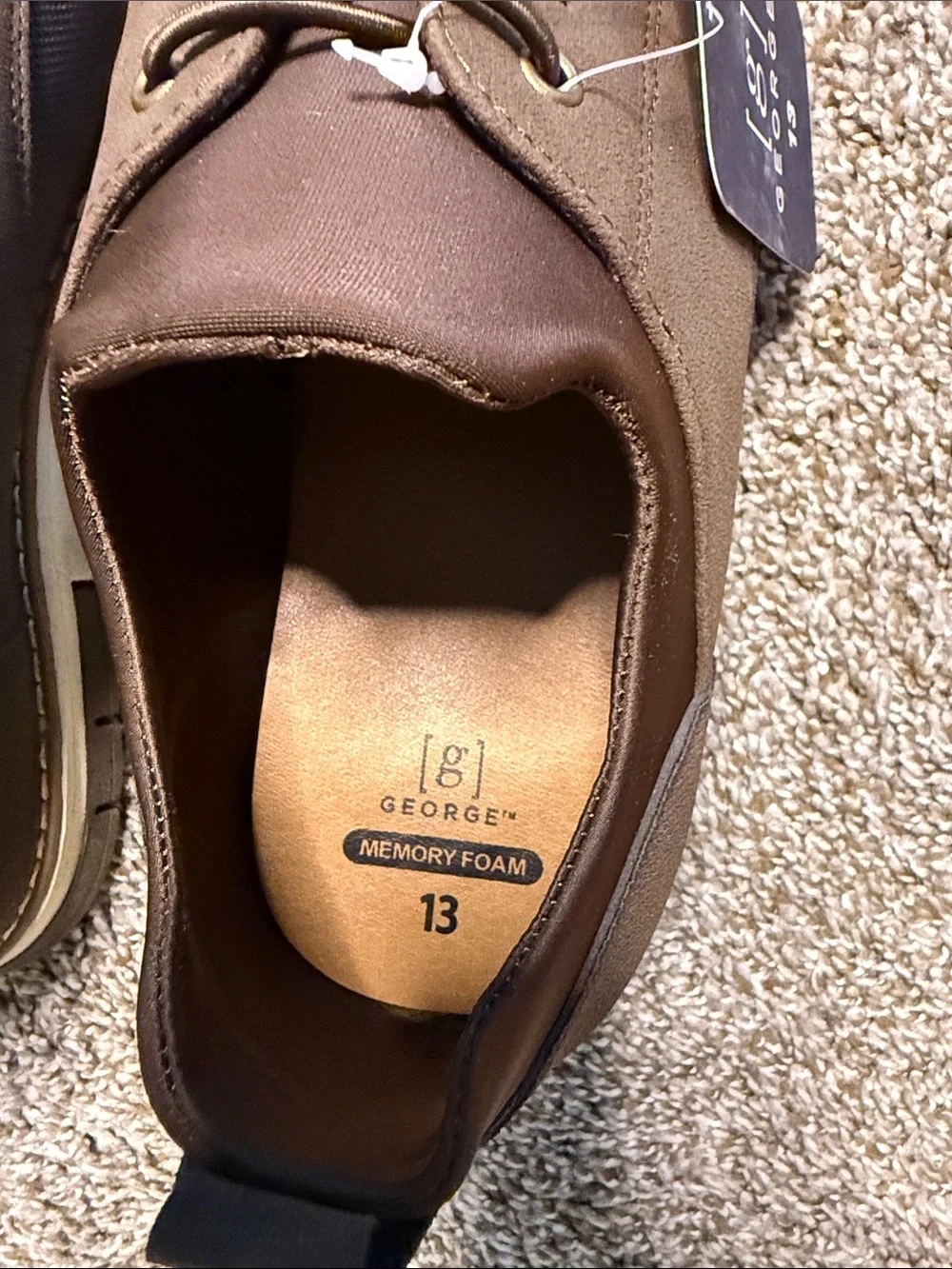 George Brown Textured Slip-On Lace-Up Casual Shoes with Cream Sole
